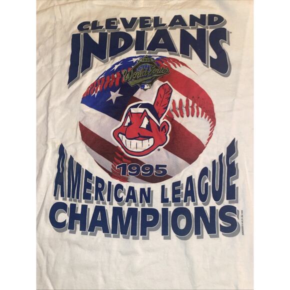 Cleveland Indians 1995 American League Champions Men's Starter Tee, XLarge Vtg - Picture 2 of 8